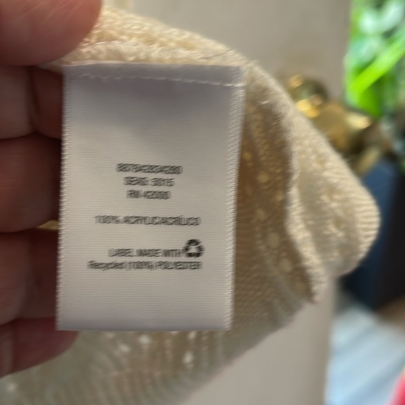 Basic Editions Cream Cardigan Sweater Lightweight Knit - Picture 4 of 4